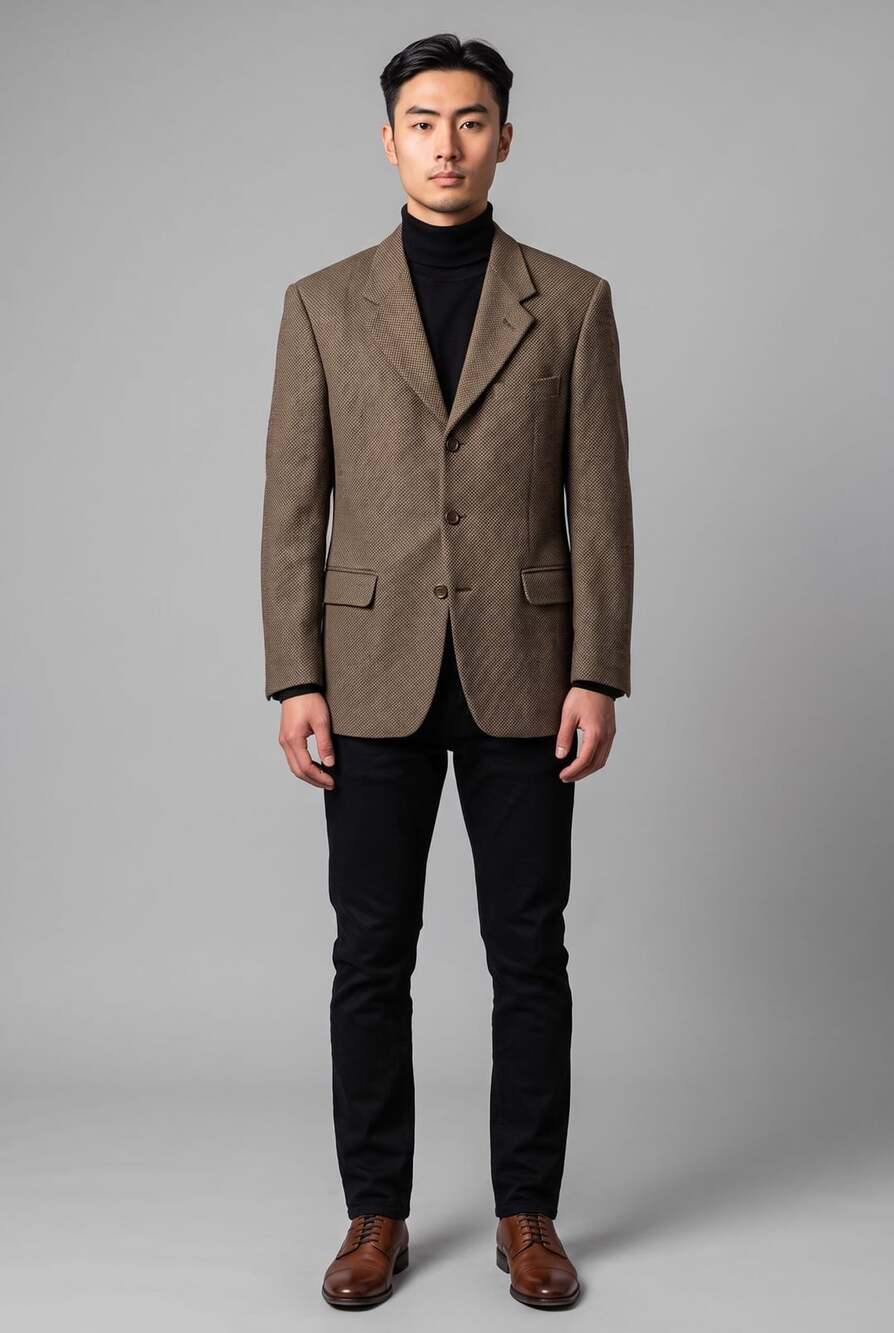Krizia Uomo Brown Textured Three-Button Sport Coat Blazer